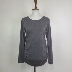 BHome Gray Long Sleeve Ruched Knit Maternity Top NEW Size M (SEE NOTE BELOW)